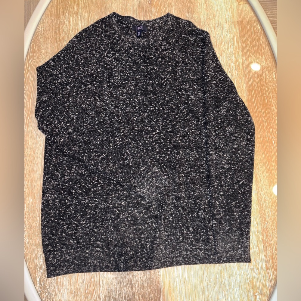 1901 Black and White Speckled Crewneck Sweater